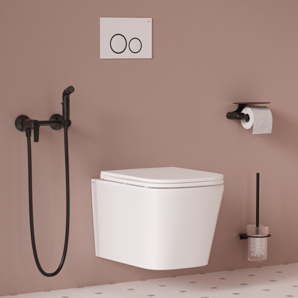 Смеситель с гигиеническим душем Iddis Ray черный (RAYBL00i08)