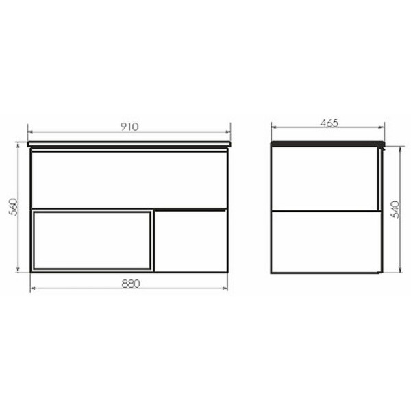 Тумба подвесная с раковиной Comforty Франкфурт 900x465x560 дуб светлый (00-00007342)
