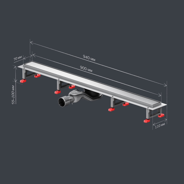 Душевой лоток AM.PM MasterFlow линейный универс затвор Tile 90 см сталь мат (W01SC-U11-090-04SB) Душевой лоток AM.PM MasterFlow линейный универс затвор Tile 90 см сталь мат (W01SC-U11-090-04SB)