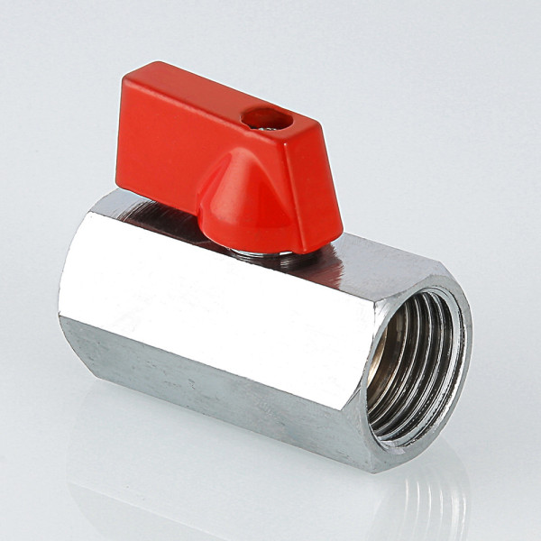 Кран 1/2" ВВ шаровый Valtec MINI (красная ручка) VT.330.N.04