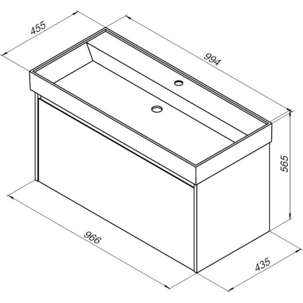 Тумба подвесная Aquanet Nova Lite 100 дуб рошелье (1 ящик) (00242579)