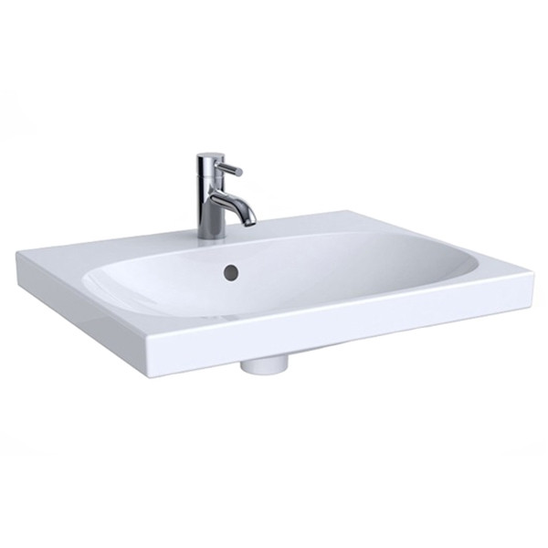 Раковина подвесная Geberit Acanto 60x48,2 с отверстием под смеситель, с переливом, белая (500.620.01.2) Раковина подвесная Geberit Acanto 60x48,2 с отверстием под смеситель, с переливом, белая (500.620.01.2)