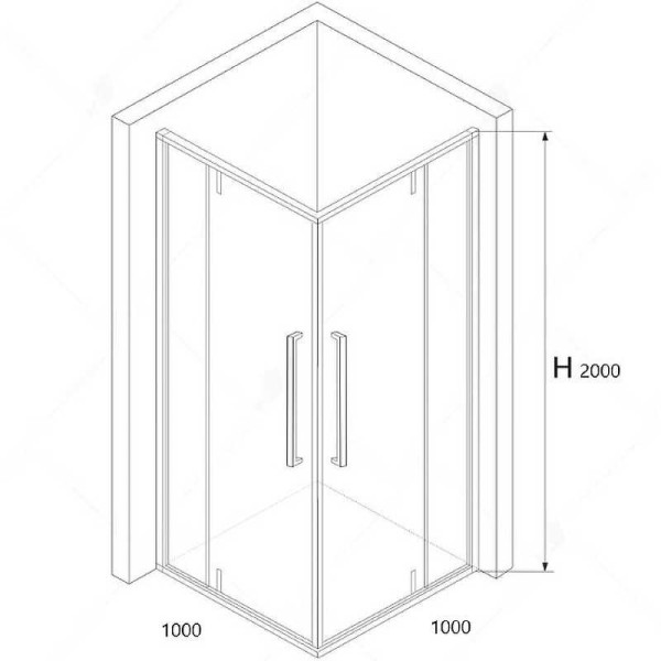 Душевой уголок RGW SV-33 B 100*100 стекло прозрачное, профиль черный 06323300-14