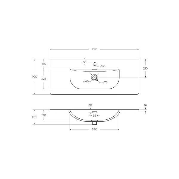 Раковина мебельная BelBagno 101x40 белая глянцевая (BB-8099-3-100) Раковина мебельная BelBagno 101x40 белая глянцевая (BB-8099-3-100)