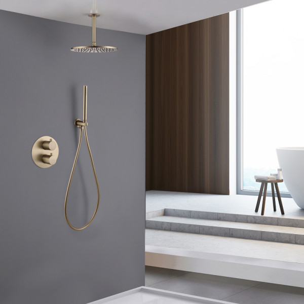 Душевая система Abber Wasser Kreis  золото матовое (AF8121G)