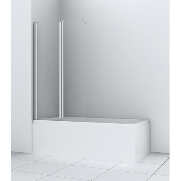 Душевая шторка для ванны Azario Boston 80x140 стекло прозрачное, профиль хром (AZ-141 80 (41,5+38,5)*140)