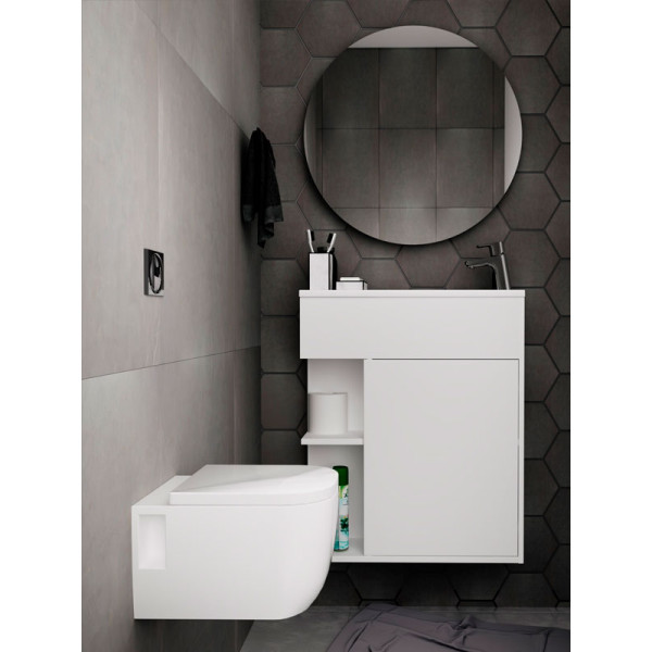 Тумба подвесная 1Marka Stretto 800*210*750 с раковиной, белая (У92325) Тумба подвесная 1Marka Stretto 800*210*750 с раковиной, белая (У92325)