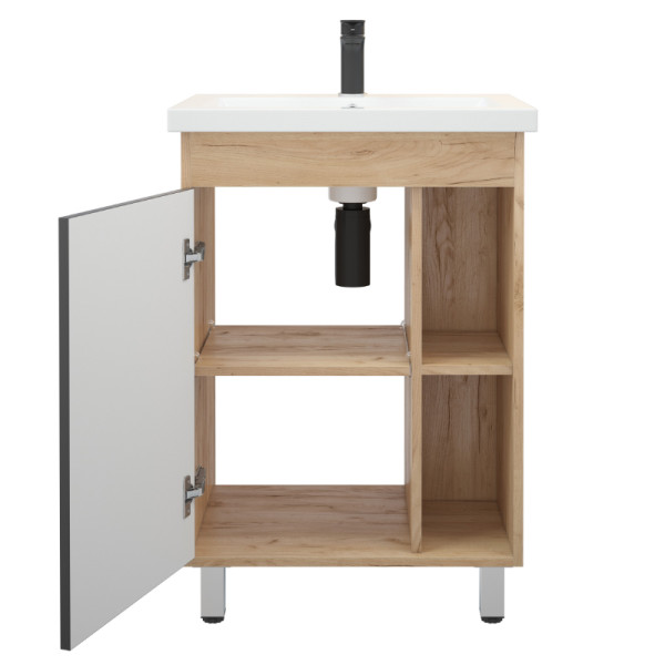 Тумба напольная Melodia Этюд 50 (Como 50) 1 дверь графит/дуб золотой (MFR80038GT)