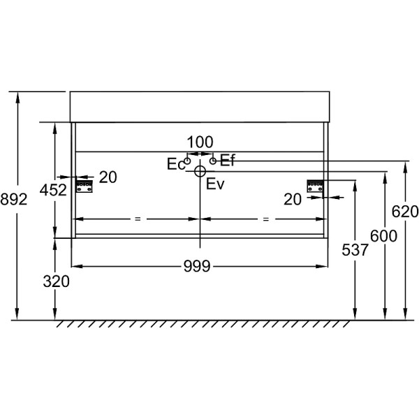 Тумба подвесная Jacob Delafon Vivienne 100 дуб давос натуральный (EB1668-E75-E75)