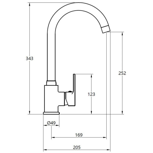 Смеситель для кухни Voda Fin хром (FN519)