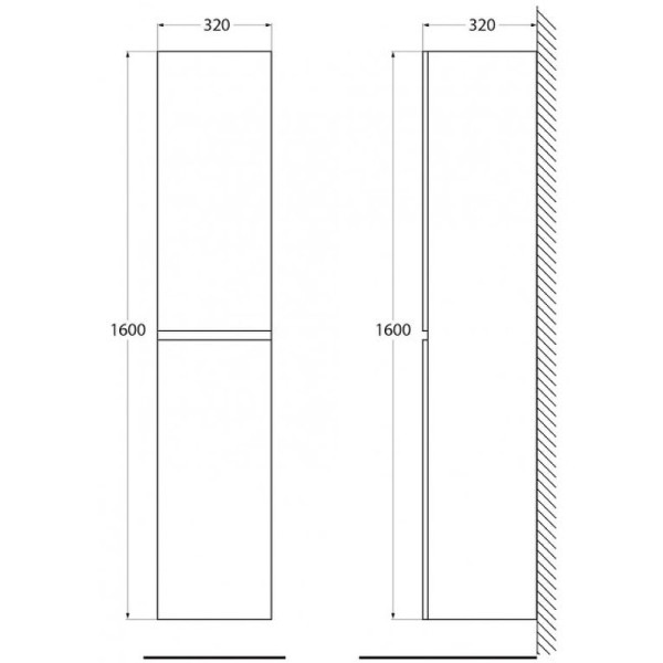 Пенал подвесной BelBagno Albano Bianco Lucido (ALBANO-160-2A-SC-BL-P)