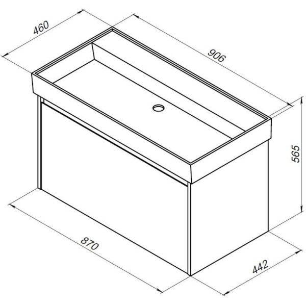 Тумба подвесная Aquanet Nova Lite 90 белый (1 ящик) (00242257)