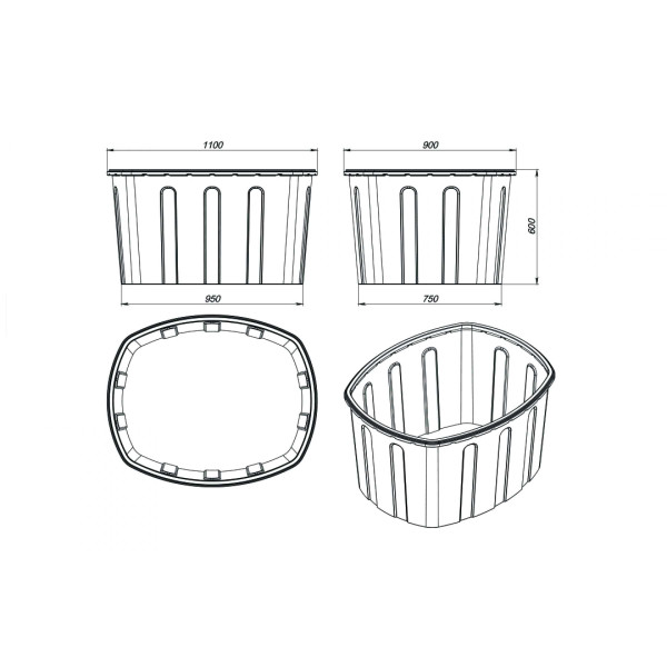 Ванна ЭкоПром 400 л. синяя (131.0400.601.0) Ванна ЭкоПром 400 л. синяя (131.0400.601.0)