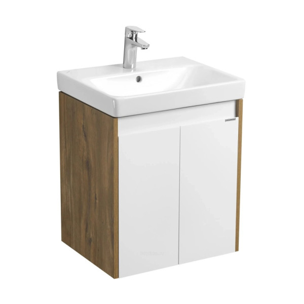 Тумба-умывальник Aquaton Сканди Doors 55 Бел/Дуб Рустикальный/1WH501620 Раковина Адриана 55 (1A2788K0SDZ90)