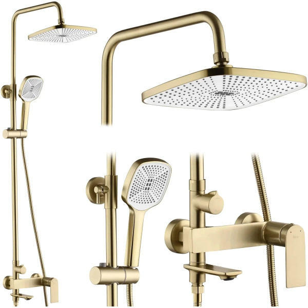 Душевая система с изливом Rea Storm Gold mat (REA-P9536)