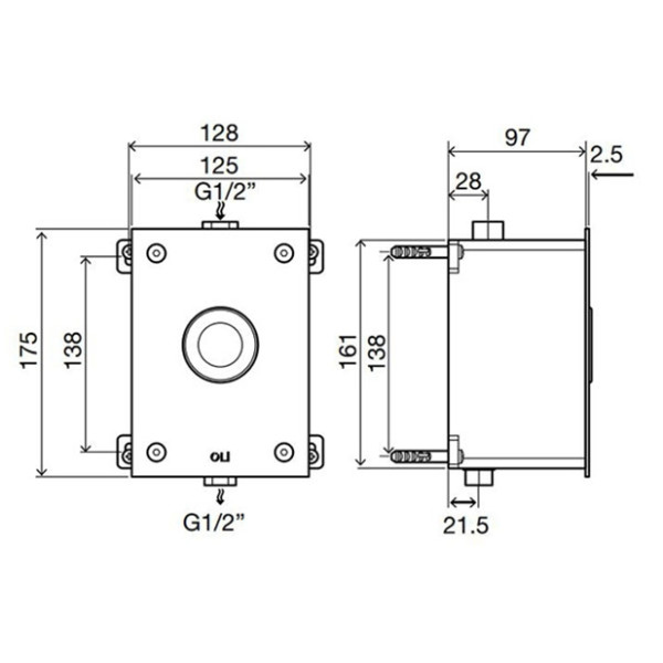 Клавиша смывная Oli Urinal trend хром (31752)