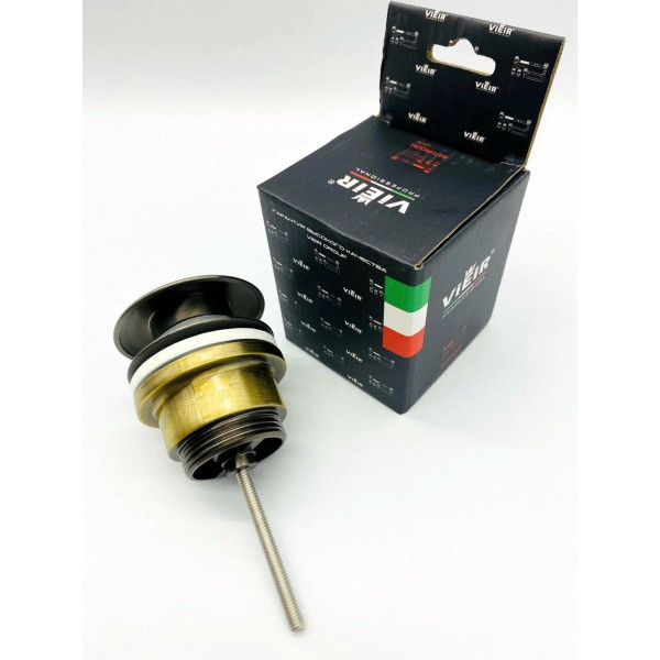 Донный клапан для раковины Vieir 1 1/4" (32 мм.), 67 мм. Quick Clac с переливом (латунь, бронза) (VER26D)