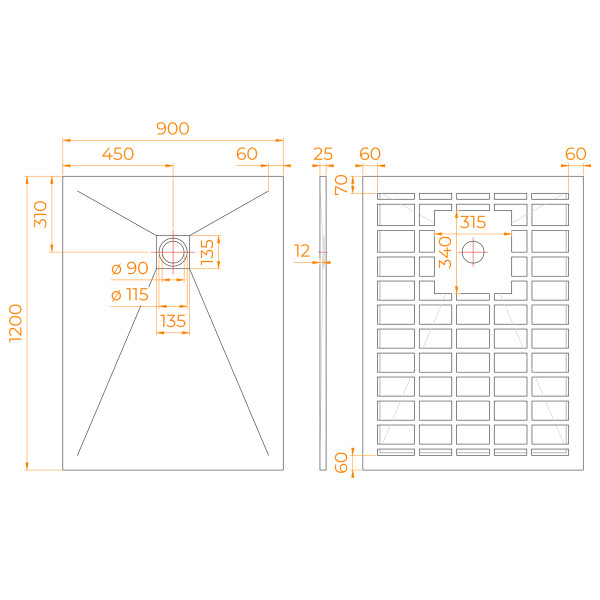 Душевой поддон RGW Stone Tray-G 90x120 графит (14152912-02-11)