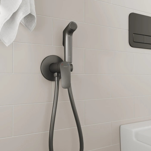 Смеситель с гигиеническим душем Milardo Rora графит (RORGMR0M08)
