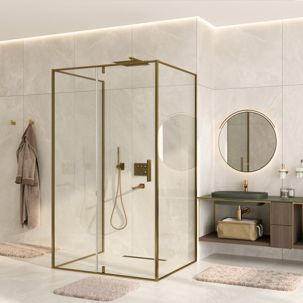 Душевой уголок WasserKRAFT Aisch 120x90x200 стекло прозрачное, профиль золото матовое (55P21) Душевой уголок WasserKRAFT Aisch 120x90x200 стекло прозрачное, профиль золото матовое (55P21)