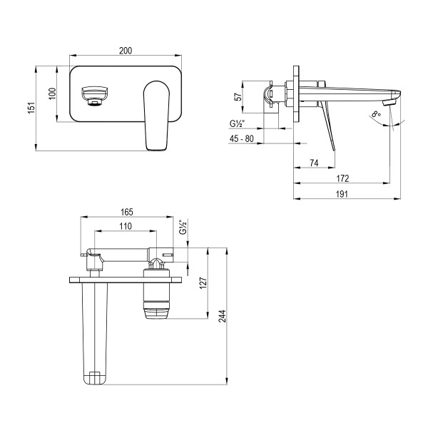 Смеситель для раковины Lemark Bronx встраиваемый белый матовый (LM3726MW) Смеситель для раковины Lemark Bronx встраиваемый белый матовый (LM3726MW)
