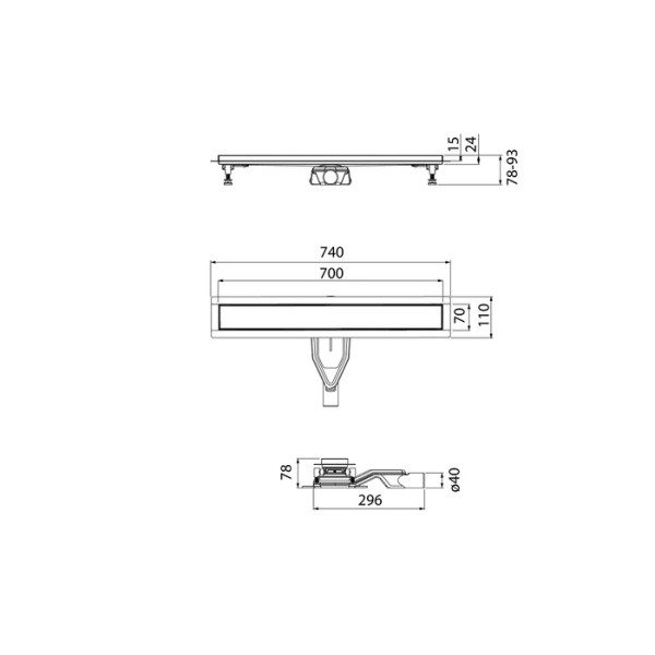 Лоток душевой 800 мм сифон 360 комбинированный затвор двухсторонняя решетка хром Iddis (975B8SB00DZ)