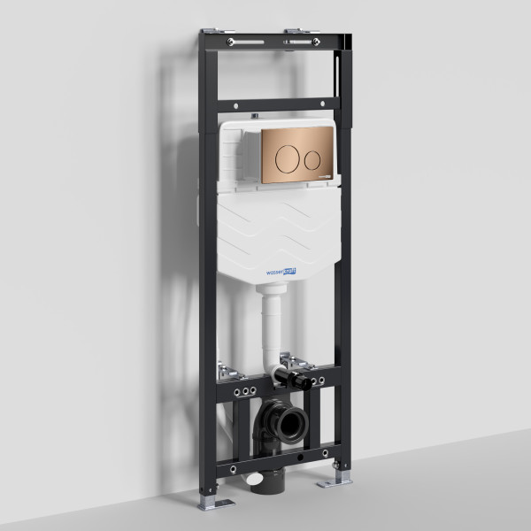 Инсталляция для унитаза WasserKRAFT Alme с клавишей смыва золото розовое (15TLT.010.ME.RG02)