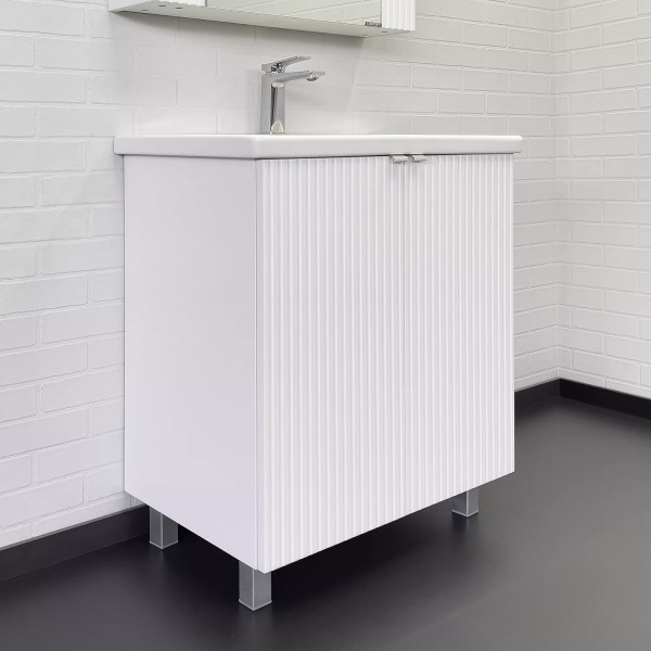 Тумба подвесная с раковиной Comforty Лима 700x450x850 белый матовый (00-00004892)