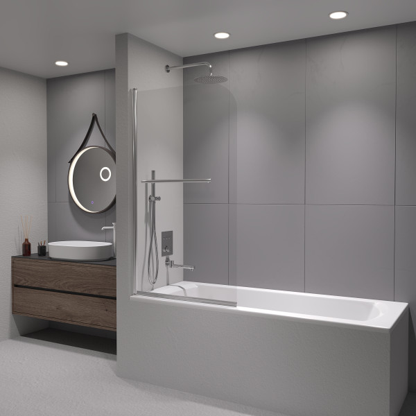 Душевые шторки для ванн RGW Screens 80x140 стекло прозрачное, профиль хром (411111408-11)