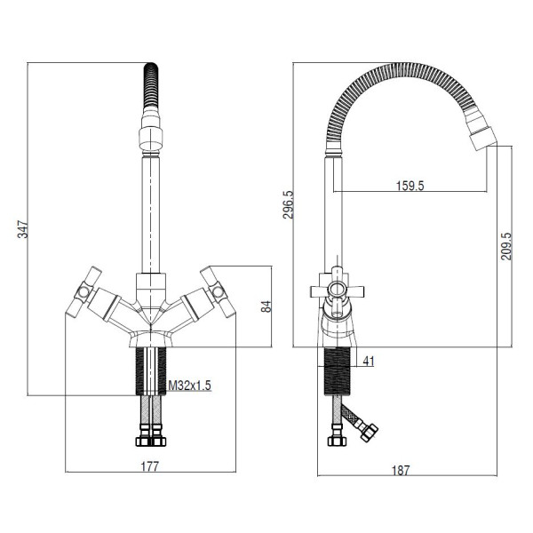 Смеситель для кухни Voda Dive хром (DV519flex) Смеситель для кухни Voda Dive хром (DV519flex)