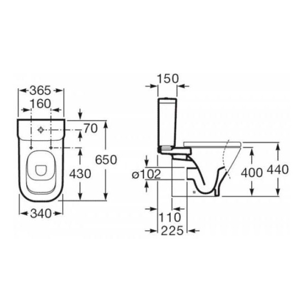 Унитаз напольный Roca Gap 650х340х400 (342477000) Унитаз напольный Roca Gap 650х340х400 (342477000)