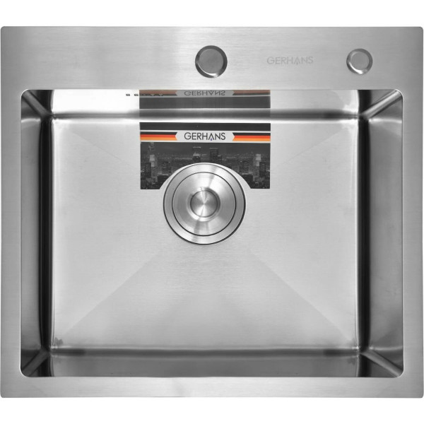 Мойка для кухни врезная Gerhans 50x44x22 нерж. сталь 3 мм сифон (K35044)