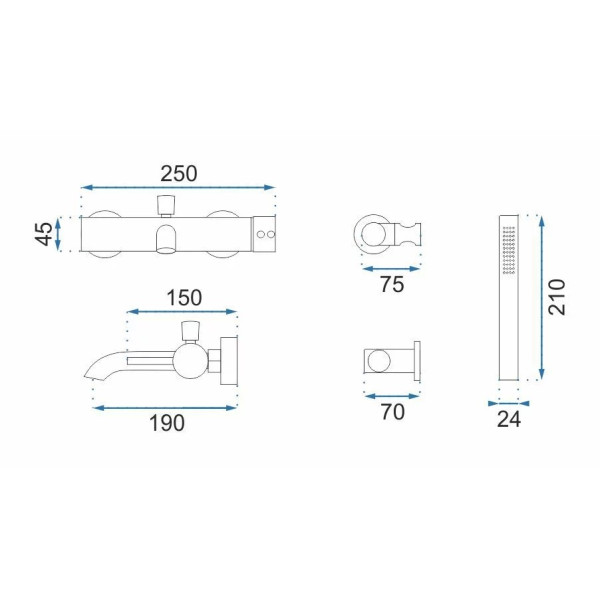 Смеситель для ванны и душа REA Lungo ROSE Gold (REA-B6695) Смеситель для ванны и душа REA Lungo ROSE Gold (REA-B6695)