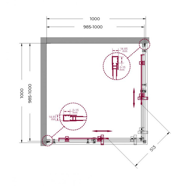 Душевой уголок BelBagno Marino 100x100x195 стекло прозрачное, профиль хром (MARINO-A-2-10-C-CR)