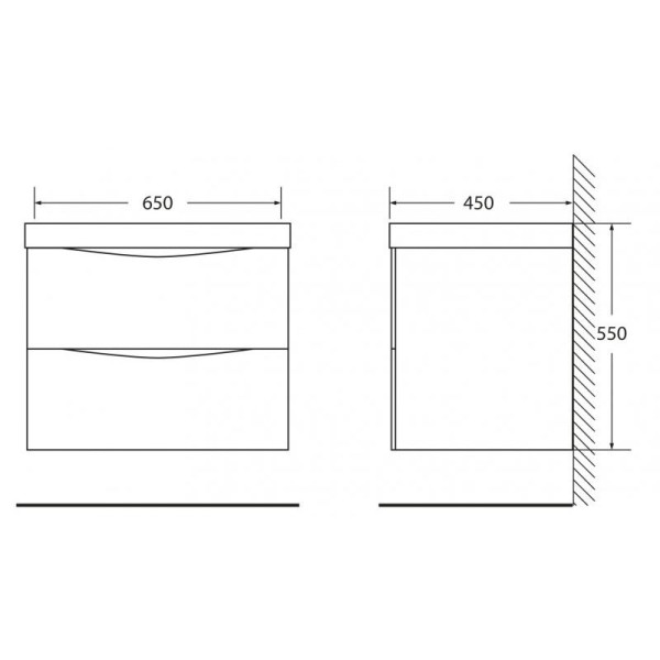 Раковина встраиваемая BelBagno 65 белая (BB650/450-LV-MR-PR)