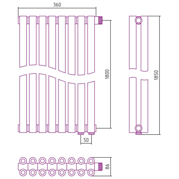 Дизайн-радиатор Сунержа Эстет-00 EU50 1800*360 8 секций хром (00-0322-1808) Дизайн-радиатор Сунержа Эстет-00 EU50 1800*360 8 секций хром (00-0322-1808)