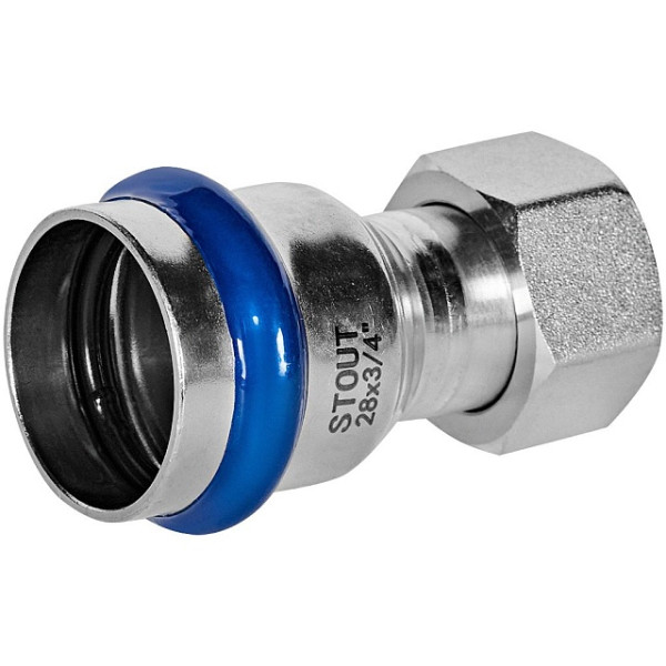 Переход 28х3/4"B с накидной гайкой Stout SSS-2026 ВПр-ВР (нерж.ст., пресс) SSS-2026-002834 Переход 28х3/4"B с накидной гайкой Stout SSS-2026 ВПр-ВР (нерж.ст., пресс) SSS-2026-002834