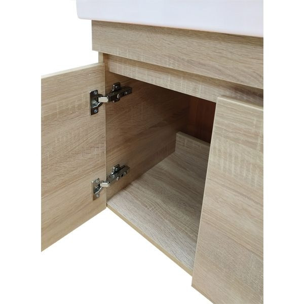 Тумба подвесная с раковиной Comforty Тромсе 600x400x630 дуб сонома (00004142217)