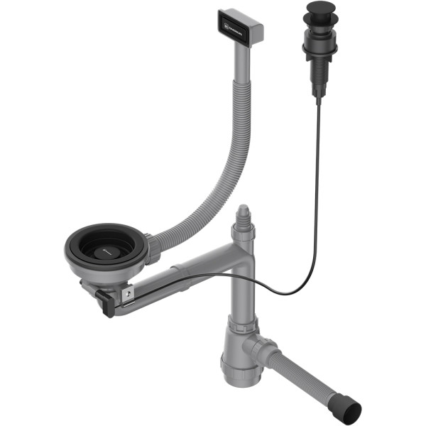 Сифон для мойки Omoikiri с прямоугольным переливом, декоративной решеткой и клапаном-автомат WK-1-GB-A графит (4956767) Сифон для мойки Omoikiri с прямоугольным переливом, декоративной решеткой и клапаном-автомат WK-1-GB-A графит (4956767)