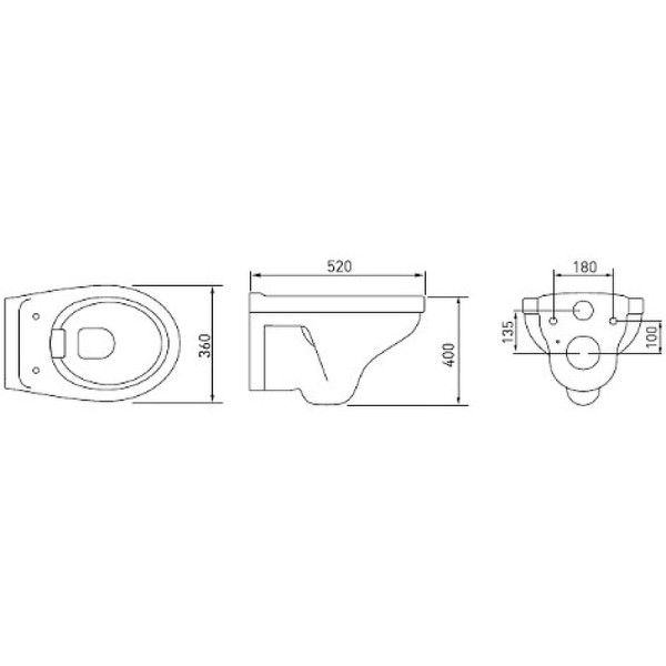 Унитаз подвесной Berges Albit S 520*360*335 белый (082147) Унитаз подвесной Berges Albit S 520*360*335 белый (082147)