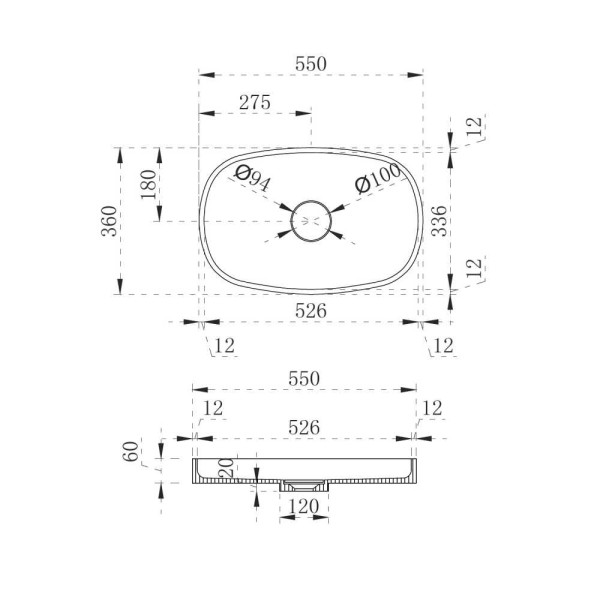 Раковина накладная ABBER Stein 55x36 белая (AS2601) Раковина накладная ABBER Stein 55x36 белая (AS2601)