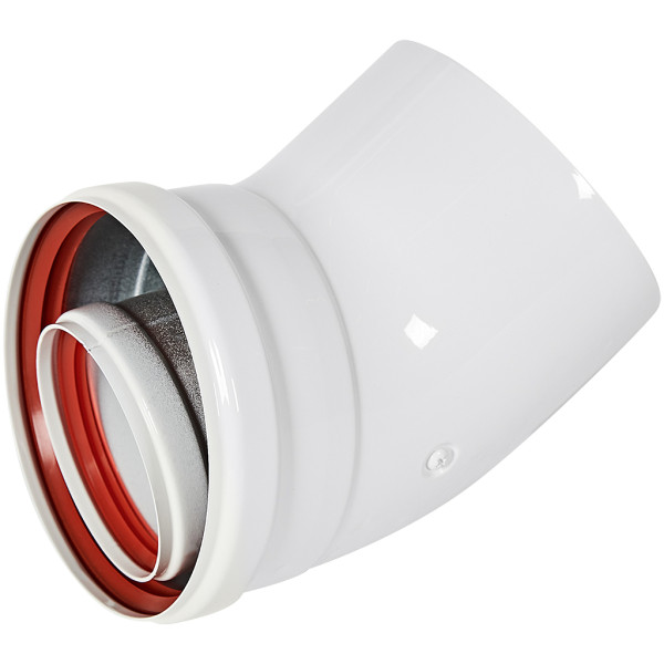 Отвод Rommer 45 гр. 80/125 мм. M/F коаксиальный (мама/папа) (RCA-8125-000045) Отвод Rommer 45 гр. 80/125 мм. M/F коаксиальный (мама/папа) (RCA-8125-000045)