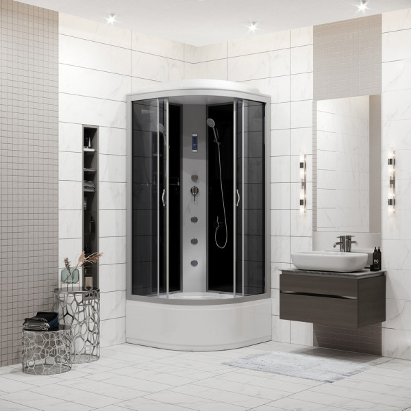 Душевая кабина Classic 90x90 стекло тонированное, профиль хром матовый (NG-2508-14F(NG-3518-14)) Душевая кабина Classic 90x90 стекло тонированное, профиль хром матовый (NG-2508-14F(NG-3518-14))