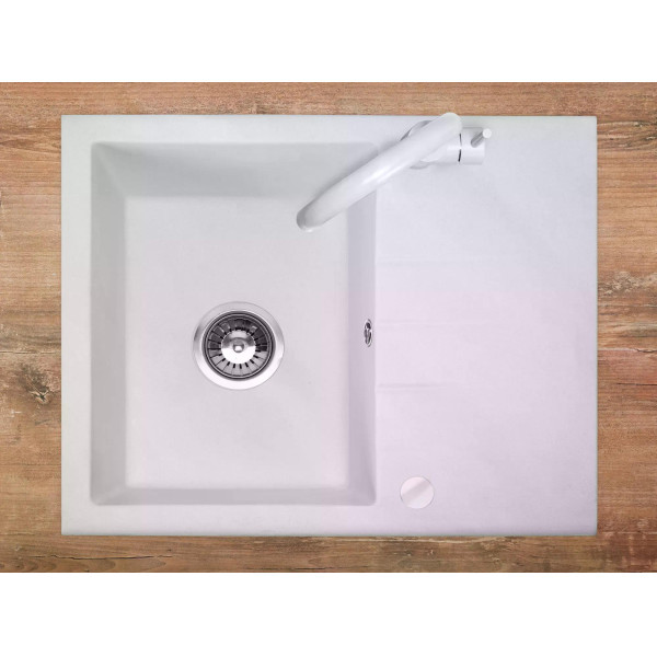 Мойка для кухни Rea north white гранит 59,5x48,5x18 белая (ZLE-00127)