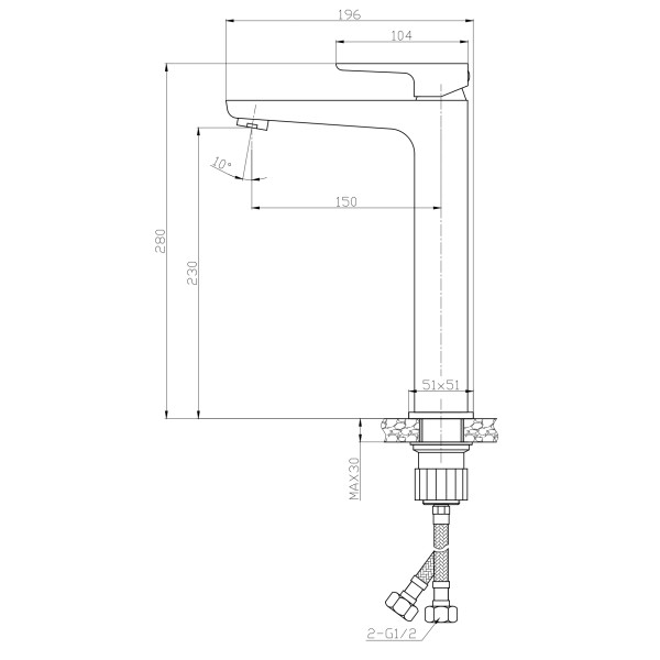 Смеситель для раковины Esko Самара хром (SMR25)