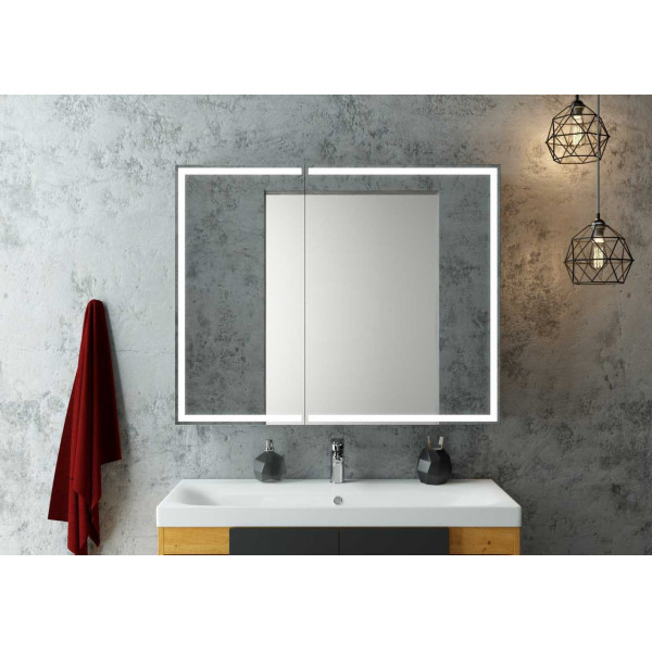 Шкаф зеркальный Континент Mirror Box black Led 1000х800 (МВК051) Шкаф зеркальный Континент Mirror Box black Led 1000х800 (МВК051)