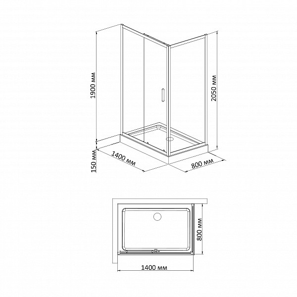 Душевой уголок BandHours Mike/Side/Rectangular 814 80х140 поддон в комплекте, стекло прозрачное, профиль хром Душевой уголок BandHours Mike/Side/Rectangular 814 80х140 поддон в комплекте, стекло прозрачное, профиль хром
