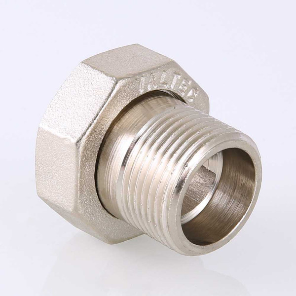Сгон с накидной гайкой 3/4"х1" Valtec (никель) VTr.015.N.05 Сгон с накидной гайкой 3/4"х1" Valtec (никель) VTr.015.N.05