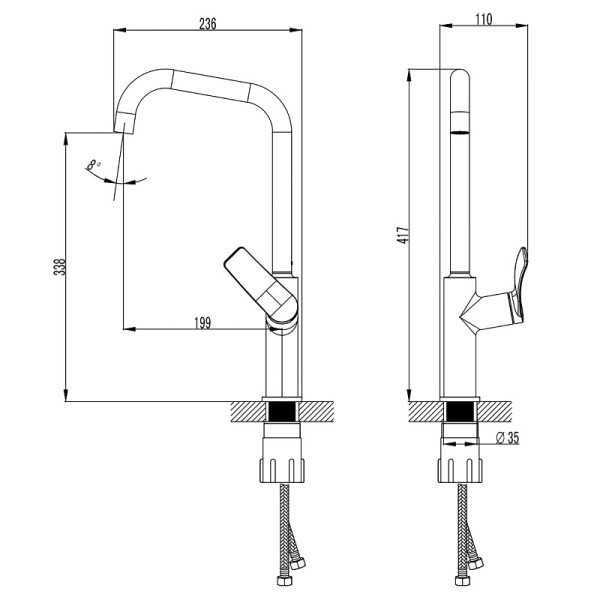 Смеситель для кухни Azario Ability графит (AZ-VQR568073AJ) Смеситель для кухни Azario Ability графит (AZ-VQR568073AJ)