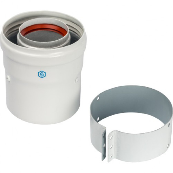 Элемент дымохода DN 60/100 адаптер для котла вертикальный коаксиальный (совместимый с Vaillant, Protherm NEW)(с логотипом) SCA-6010-230100 Элемент дымохода DN 60/100 адаптер для котла вертикальный коаксиальный (совместимый с Vaillant, Protherm NEW)(с логотипом) SCA-6010-230100